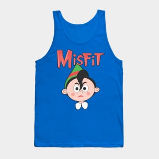 Misfit Elf 3 Red and Green Tank Top